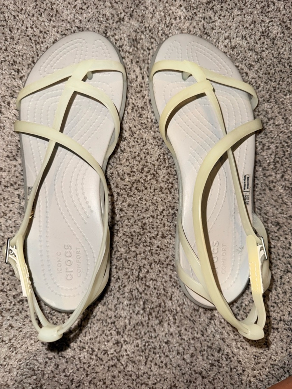 CROCS Women's Beige Strappy Slingback Sandal